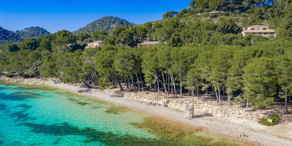 Formentor beach, considered one of the nicest beaches in Mallorca, Spain